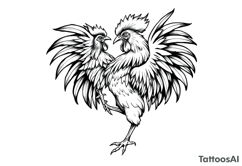 fighting rooster tattoo idea