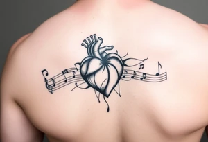 Note musicali legate al mio cuore innamorato tattoo idea