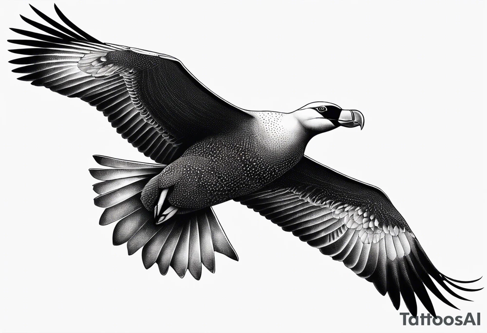 flying giant albatross symmetrical tattoo idea
