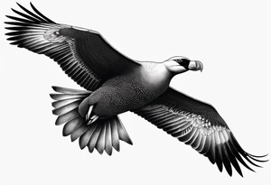 flying giant albatross symmetrical tattoo idea