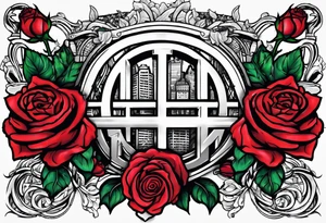 detroit city , basketball with virgo symbol and roses tattoo idea