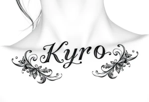 the name Kyro with designs around tattoo idea
