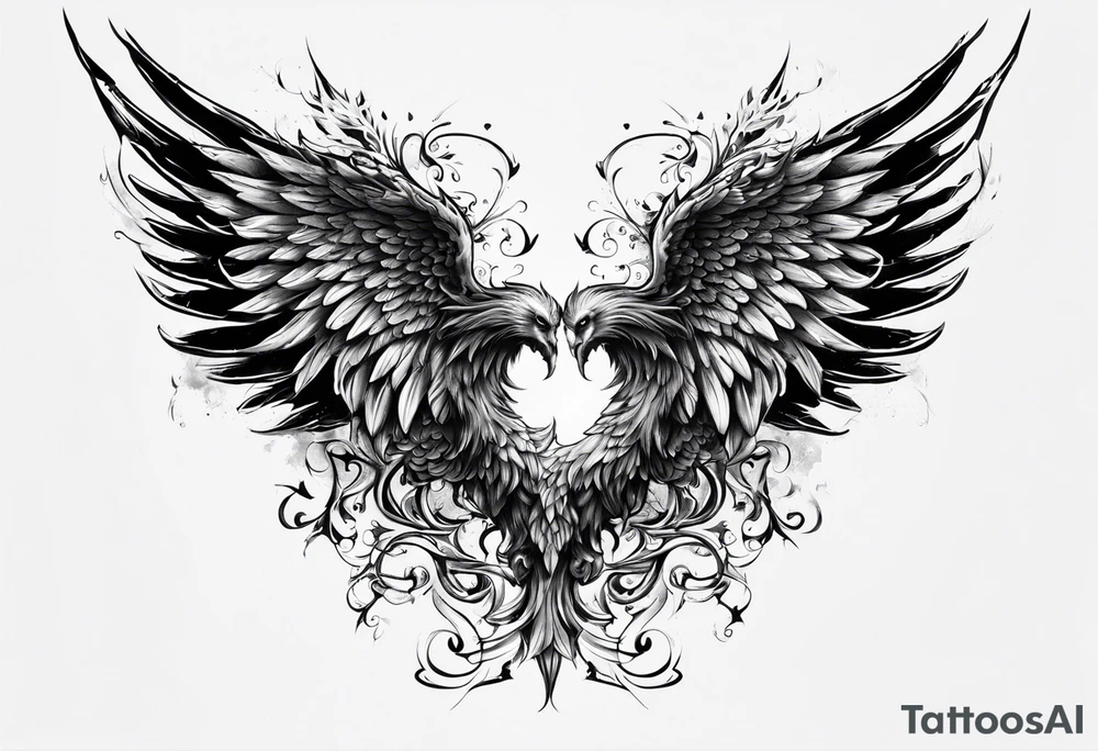 Angel and devil wings tattoo idea