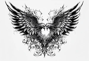 Angel and devil wings tattoo idea