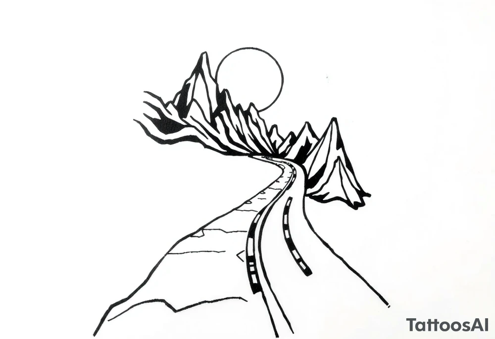 Different roads in life meet in the same place but should be very psychedelic and trippy tattoo idea