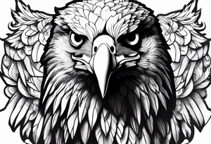 Hyper realistic black and white eagle chest tattoo tattoo idea