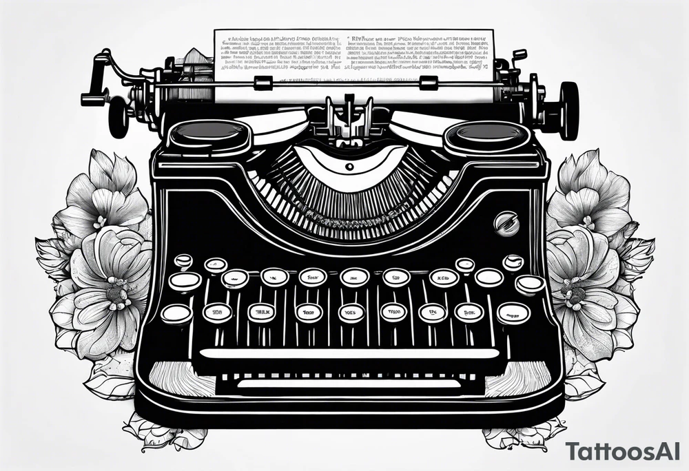 Vintage typewriter tattoo idea