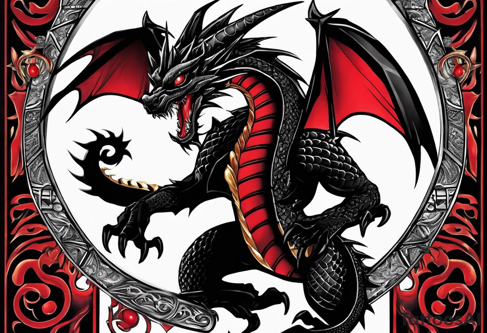 Yu-Gi-Oh red-eyes black dragon tattoo idea