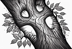 A maple tree with branches and a cross combined into the trunk. It is a forearm sleeve tattoo idea