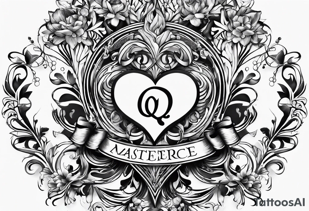 Q with a heart tattoo idea