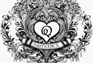 Q with a heart tattoo idea