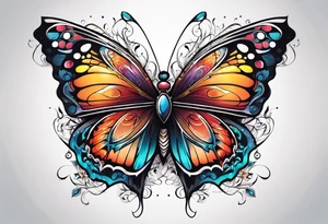Butterfly with star tattoo idea