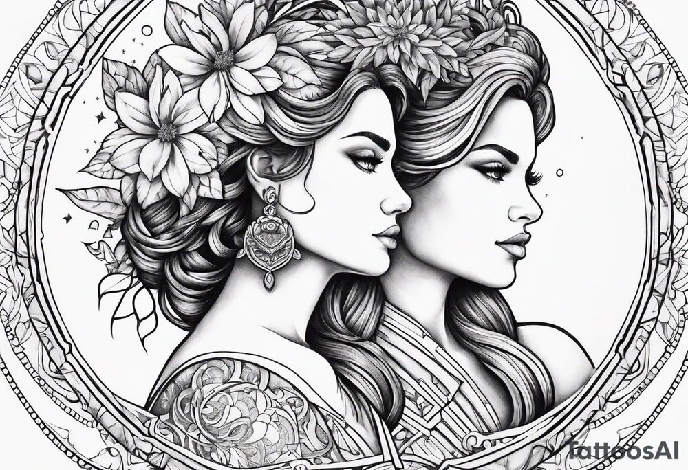 Love, source, abundance, Gemini symbol tattoo idea