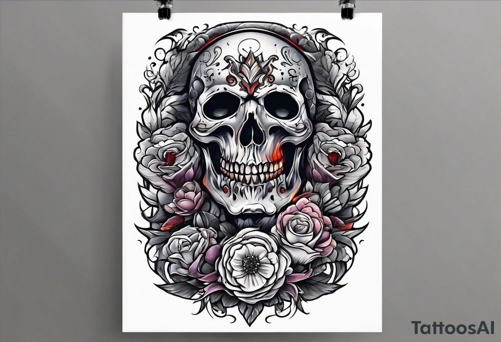 horror 1/4 sleeve tattoo idea