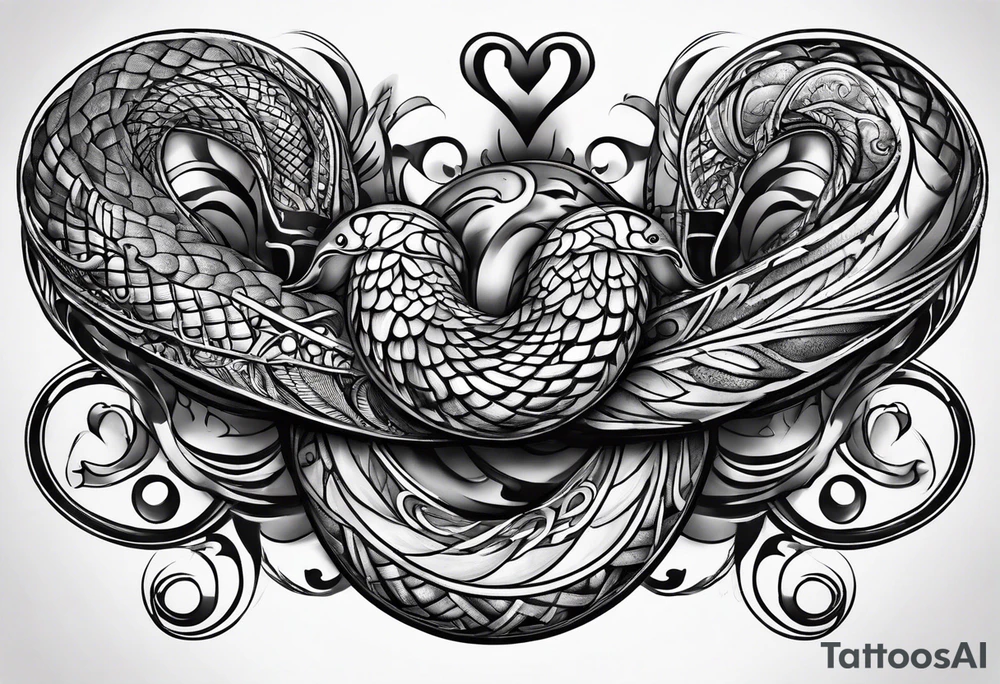 Schlange mit langen körper tattoo idea