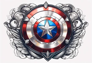 Shield from Captain America with a sword into tattoo idea