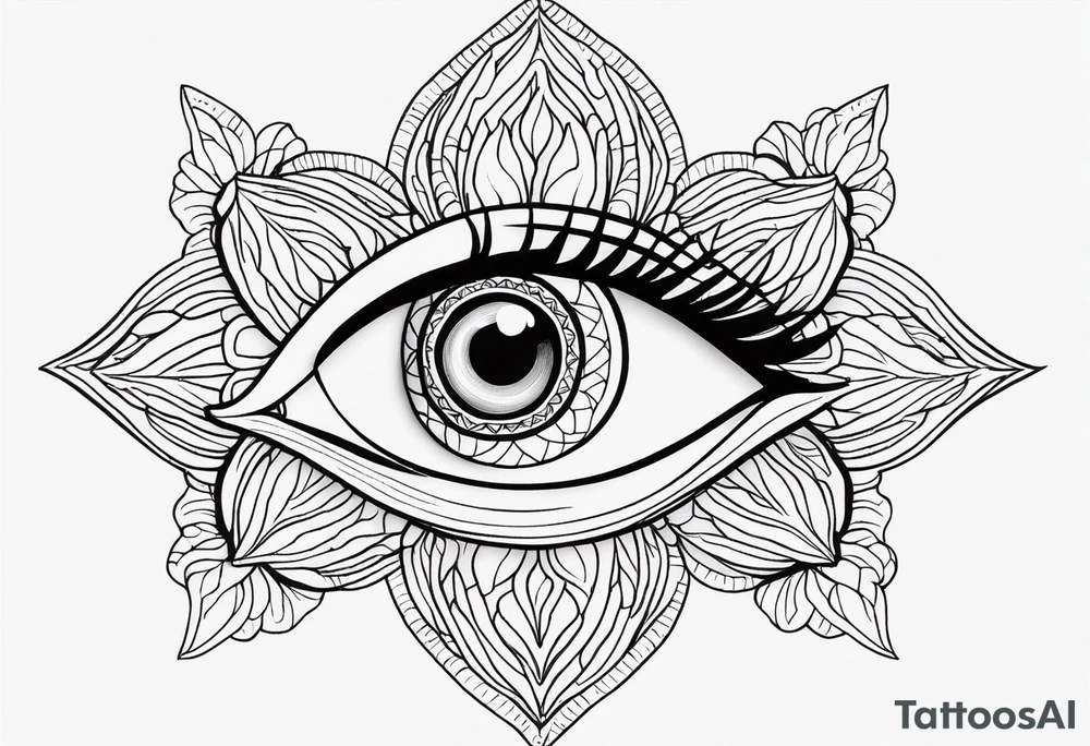 woman's eye with spiritual mandala iris tattoo idea