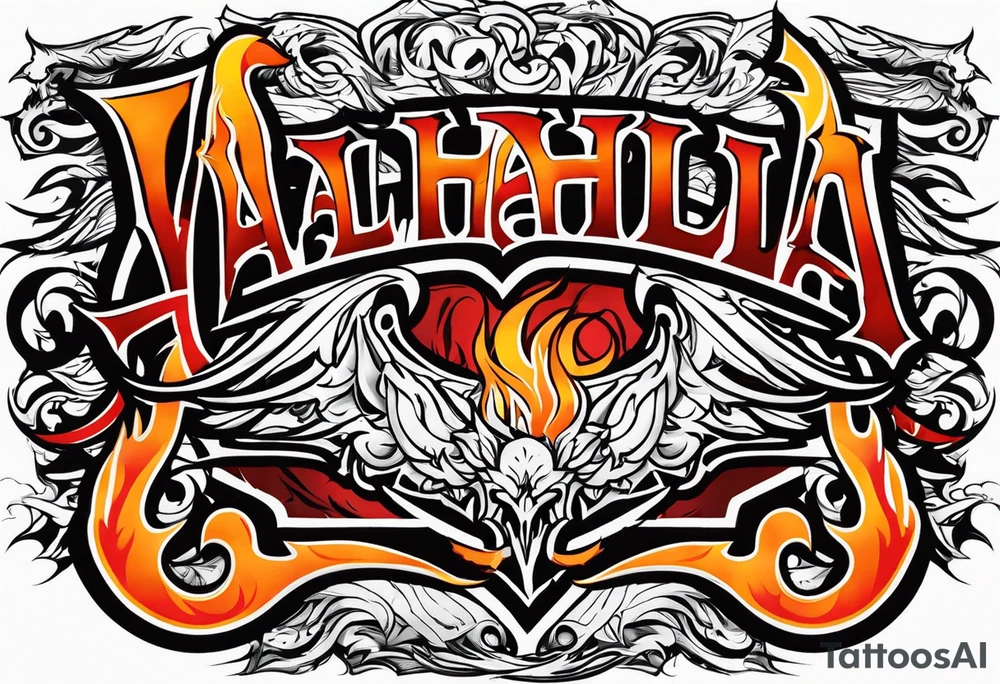 Valhalla flames tattoo idea