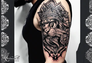 shoulder tattoo focused on family. tattoo idea