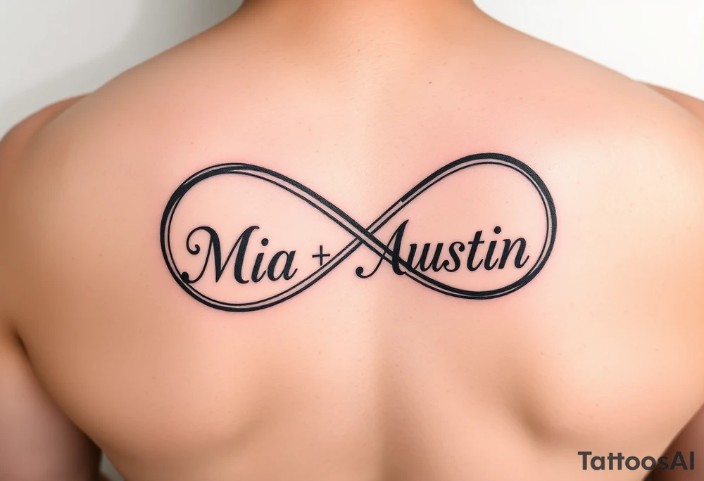 Infinity symbol with the name's Mia and Austin tattoo idea Infinity symbol with the name's Mia and Austin tattoo idea