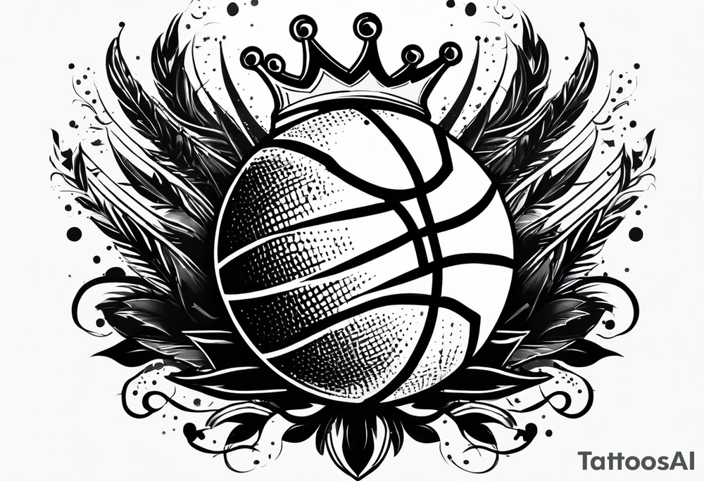 a basketball with a crown on it tattoo idea