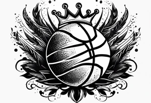 a basketball with a crown on it tattoo idea