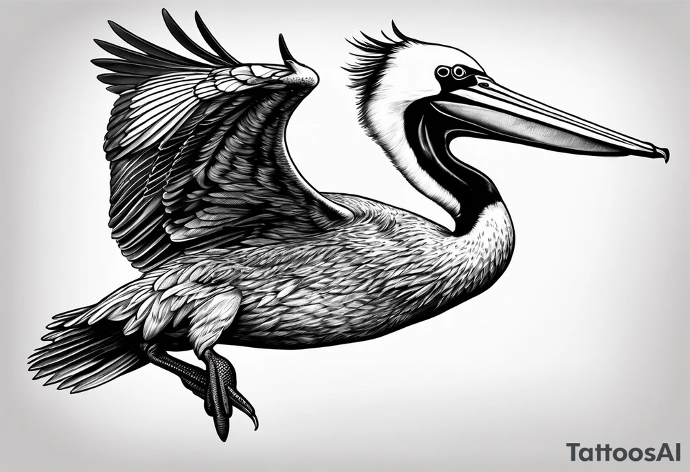 diving pelican tattoo idea