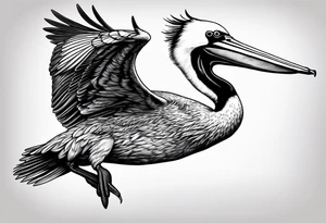 diving pelican tattoo idea