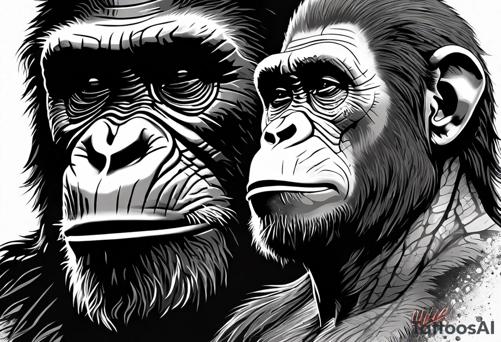 Caesar from the movie planet of the apes tattoo idea