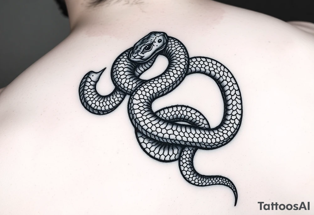 Snake wrapping and going up leg tattoo idea