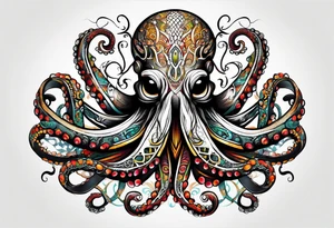Electric octopus peacefull tattoo idea