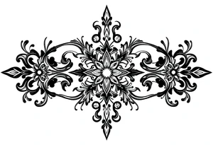 mytical shaman and witch ornament with ancient rhyme tattoo idea