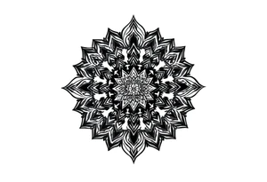 long mandala shaman and witch style mytical with ancient rhyme tattoo idea