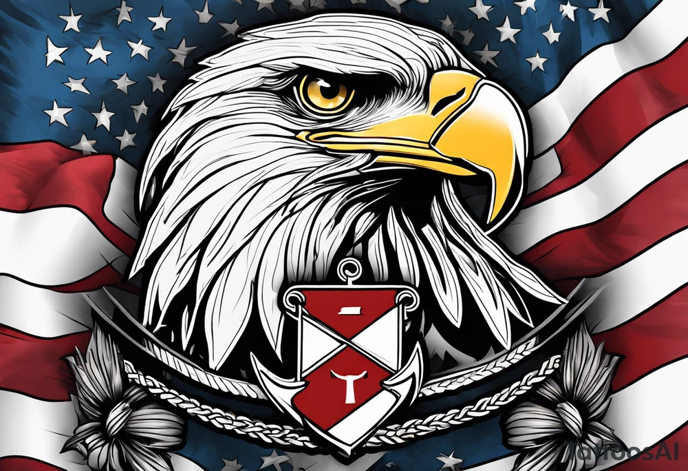Eagle, flag, anchor tattoo idea