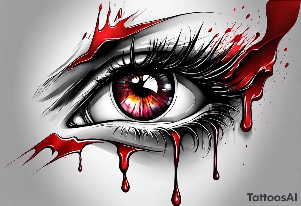Alucards bleeding eye tattoo idea