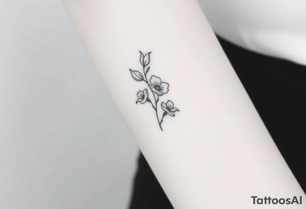 Fine line black and white tattoo of snap dragon flowers tattoo idea