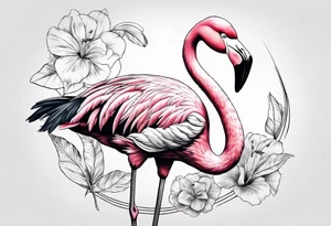cute flamingo tattoo idea