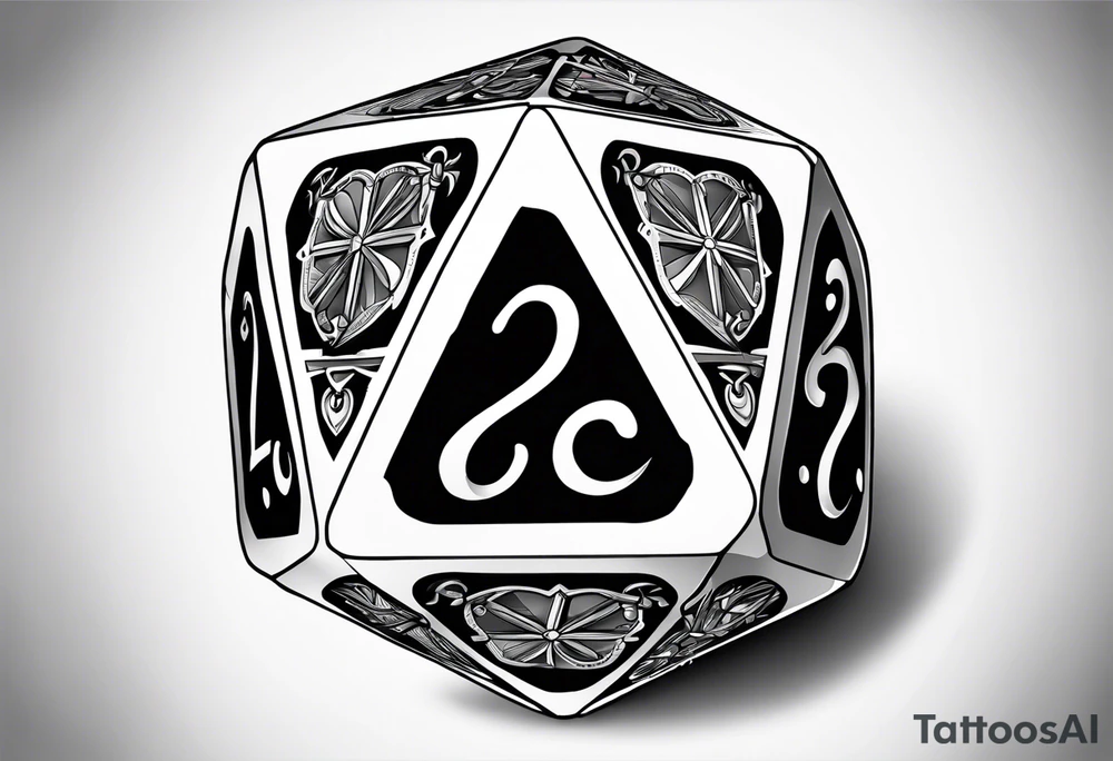 a twenty sided die tattoo idea