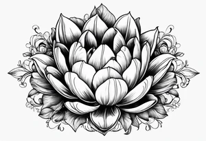 Tulips and water lilies tattoo idea
