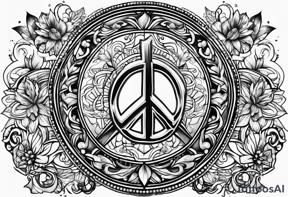 Freedom and peace and love tattoo idea