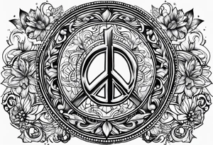 Freedom and peace and love tattoo idea