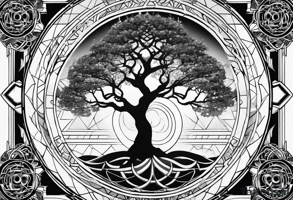 Sacred geometry. Tree of life going tattoo idea