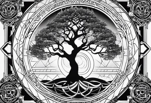 Sacred geometry. Tree of life going tattoo idea