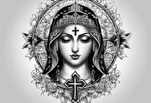 A tattoo that states catholic religion, pain and discipline to achieve your goals in life. it should be placed on the upper back. tattoo idea