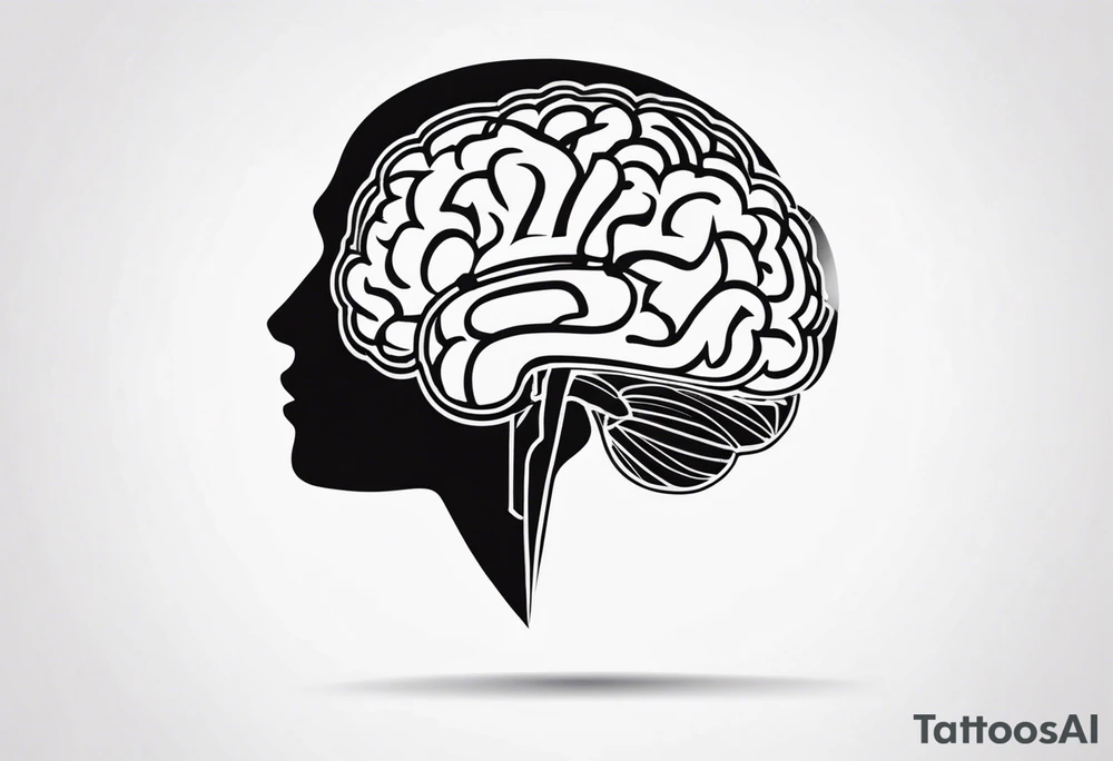 Picture of the outline of a brain with a letter I in it tattoo idea