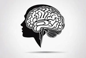 Picture of the outline of a brain with a letter I in it tattoo idea