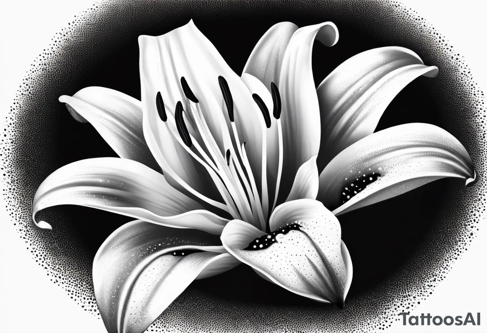 2d lily flower with white background tattoo idea