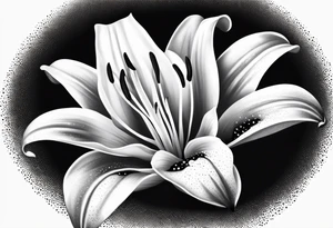 2d lily flower with white background tattoo idea