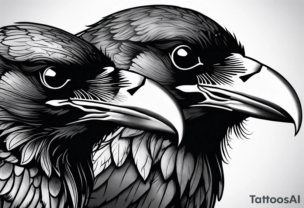Pair of ravens tattoo idea