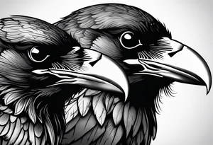 Pair of ravens tattoo idea